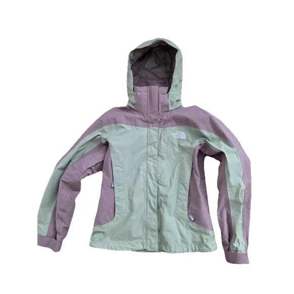 The North Face Hyvent Women’s Nylon Hooded Jacket Coat Green Brown XS A001258 - Picture 1 of 14